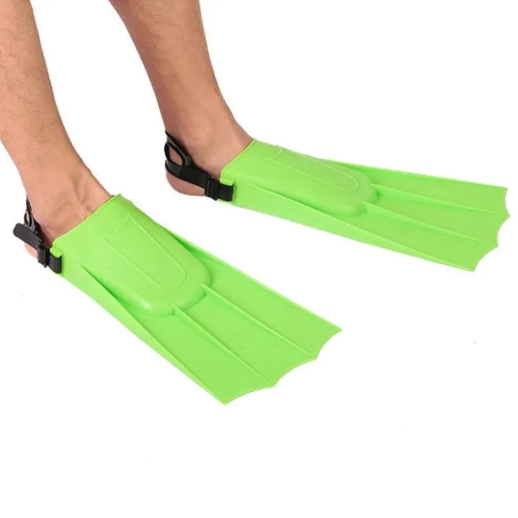 1 Pair Adult Adjustable Fins Swimming Fins Snorkeling Sole, Size:30-35(Green)