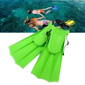 1 Pair Adult Adjustable Fins Swimming Fins Snorkeling Sole, Size:30-35(Green)