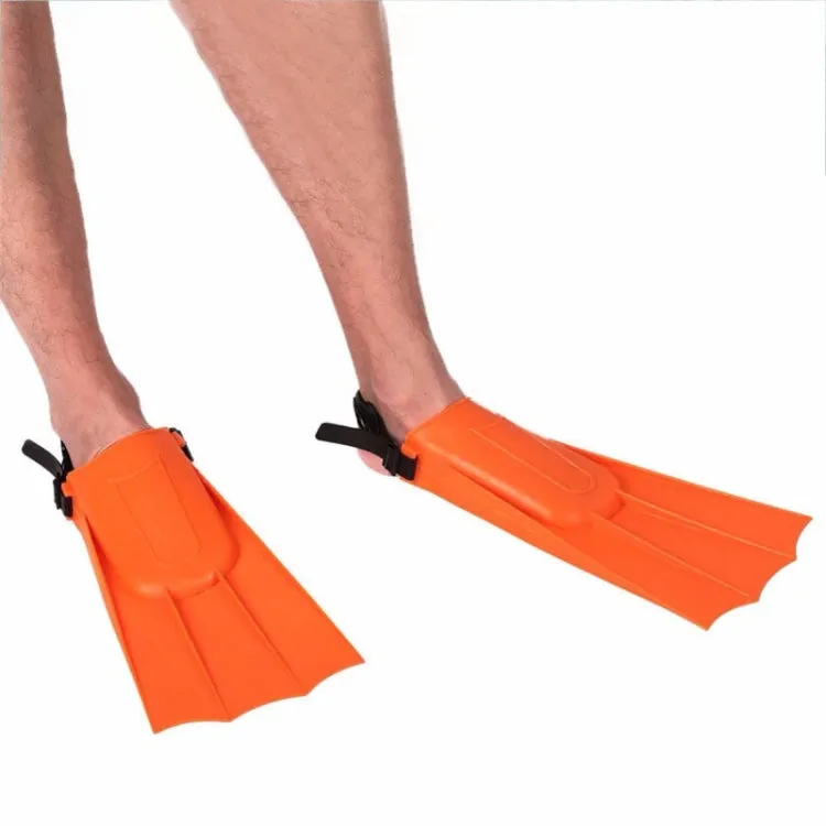 1 Pair Adult Adjustable Fins Swimming Fins Snorkeling Sole, Size:30-35(Orange)