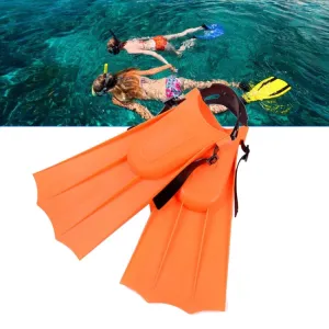 1 Pair Adult Adjustable Fins Swimming Fins Snorkeling Sole, Size:30-35(Orange)