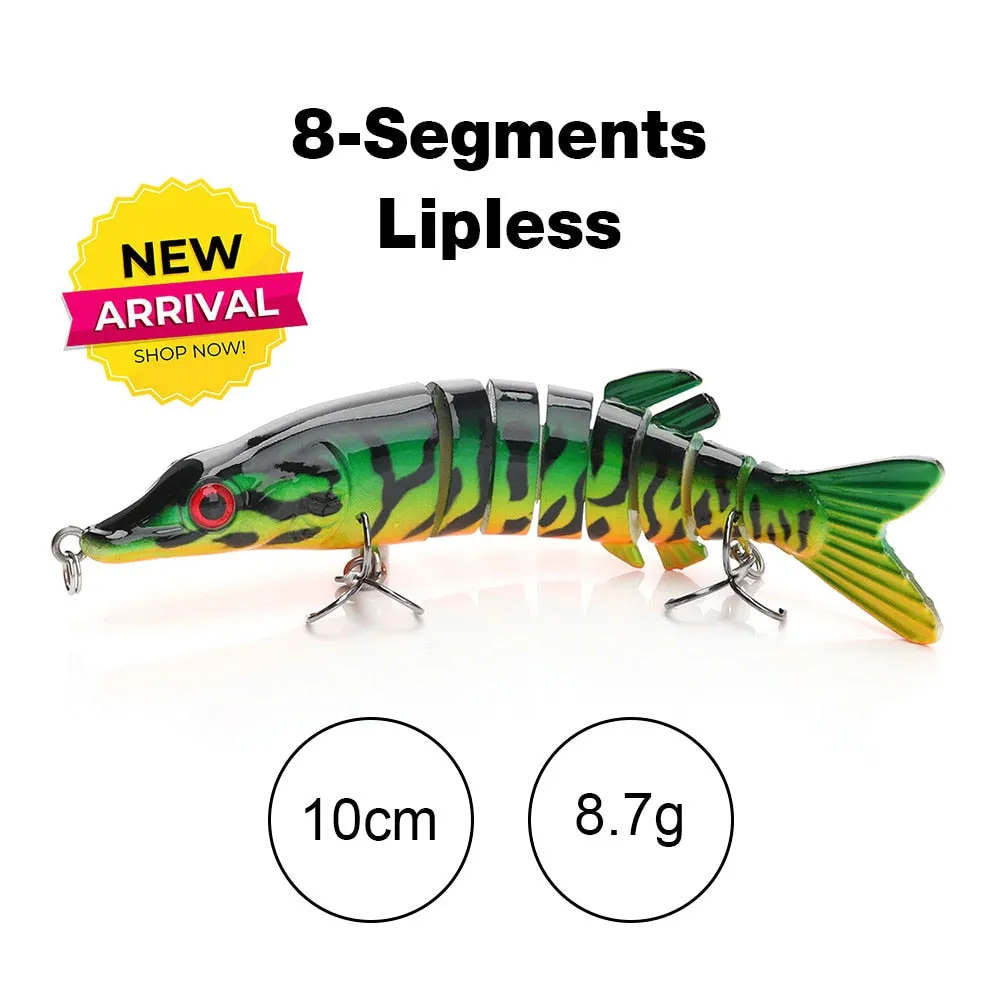 10cm/12.5cm Pike Wobblers for Fishing Artificial Bait Hard Multi Jointed Swimbait Crankbait Lifelike Fishing Lure Tackle