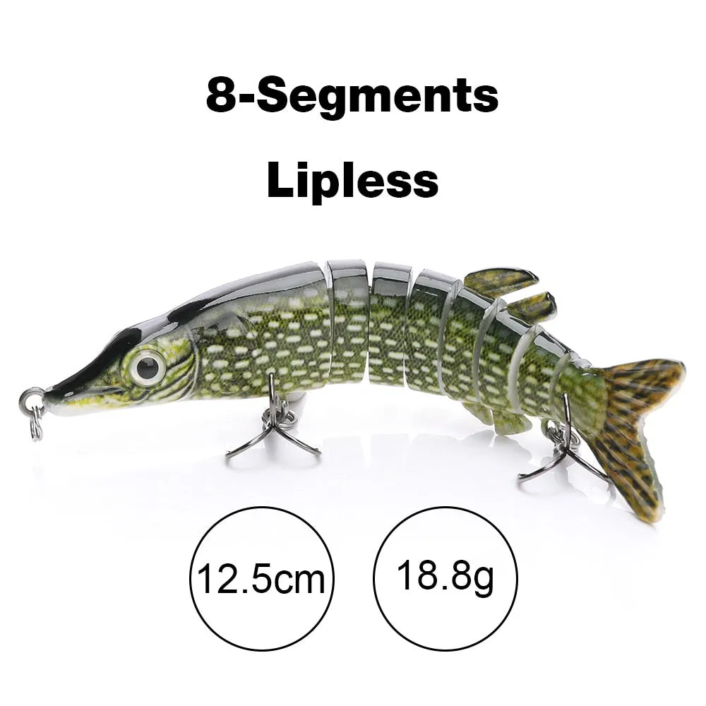 10cm/12.5cm Pike Wobblers for Fishing Artificial Bait Hard Multi Jointed Swimbait Crankbait Lifelike Fishing Lure Tackle