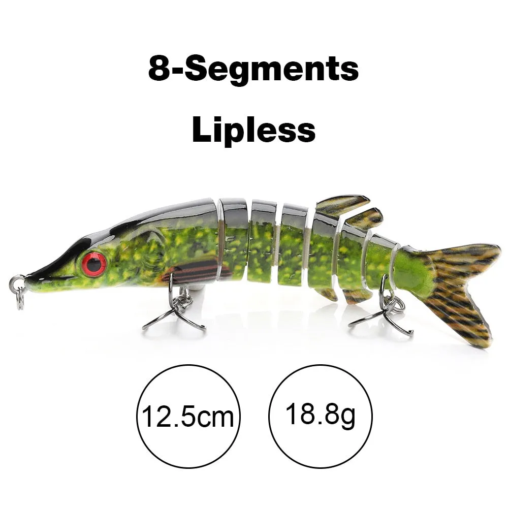 10cm/12.5cm Pike Wobblers for Fishing Artificial Bait Hard Multi Jointed Swimbait Crankbait Lifelike Fishing Lure Tackle