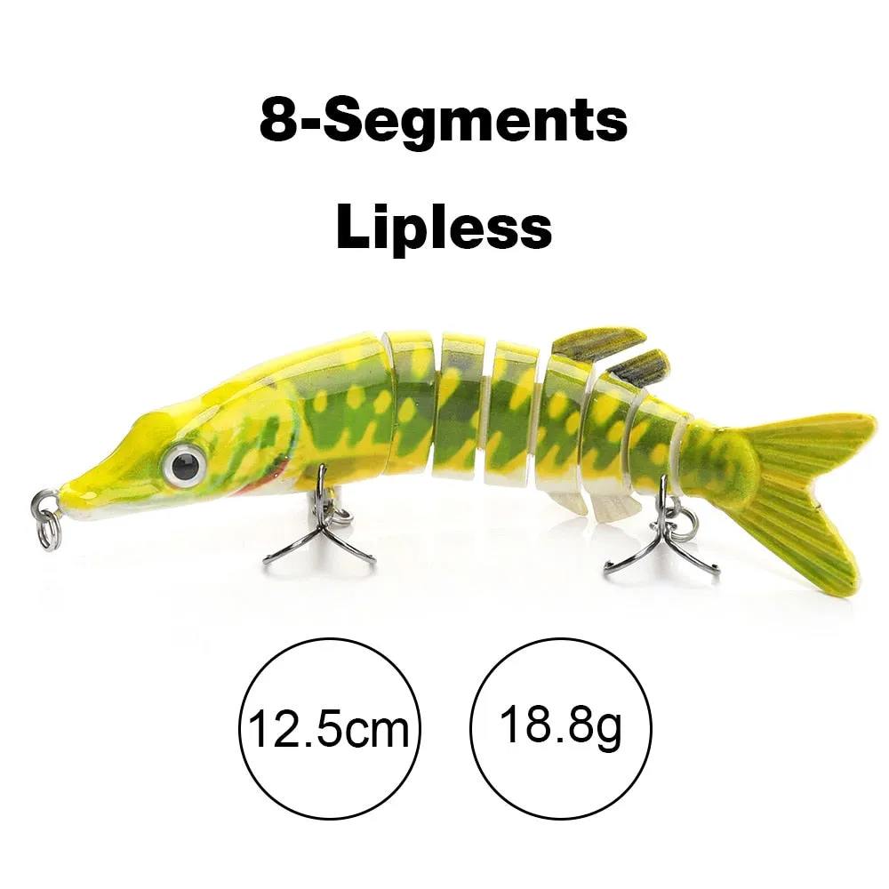 10cm/12.5cm Pike Wobblers for Fishing Artificial Bait Hard Multi Jointed Swimbait Crankbait Lifelike Fishing Lure Tackle