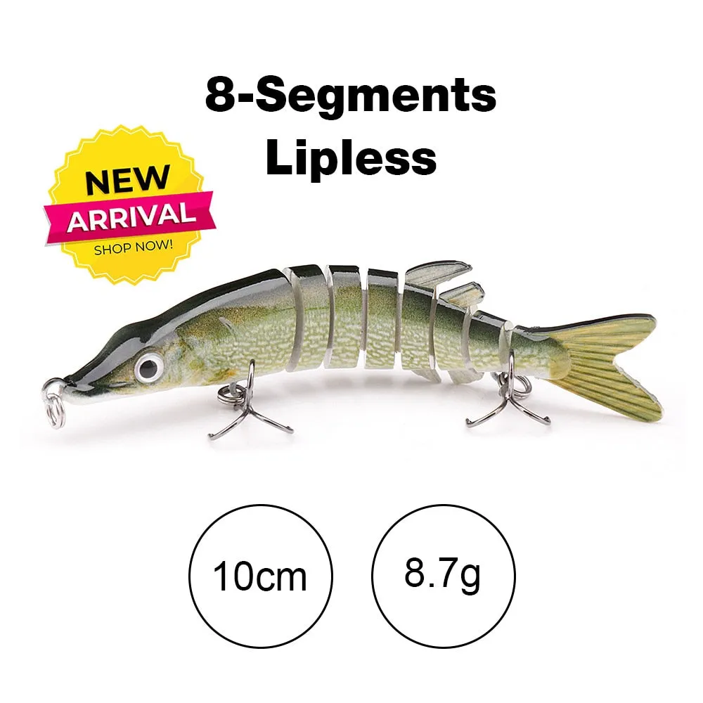 10cm/12.5cm Pike Wobblers for Fishing Artificial Bait Hard Multi Jointed Swimbait Crankbait Lifelike Fishing Lure Tackle