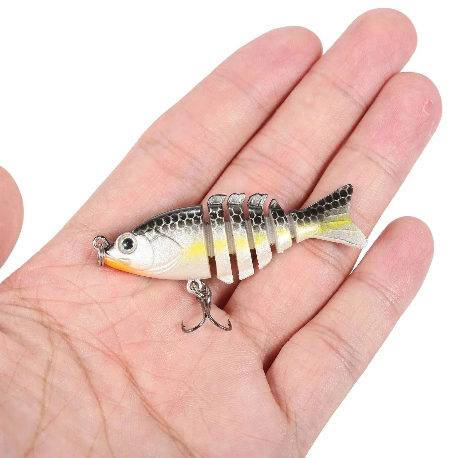 1pc/5pcs Multi Jointed Swim bait 6cm 4.7g 6 Segment Lifelike Artificial Mini Hard Swim Bait Crankbait Fishing Lures with Box