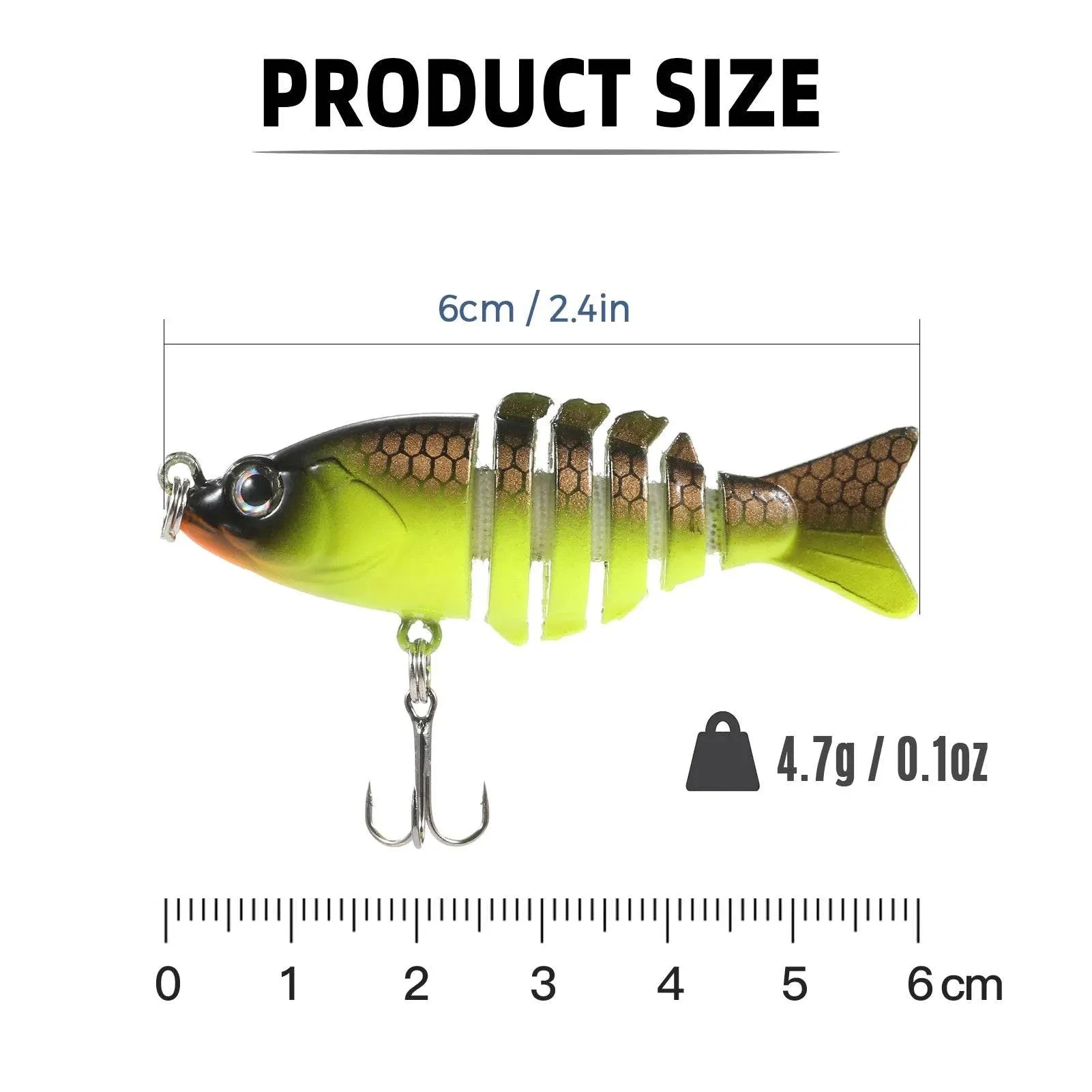 1pc/5pcs Multi Jointed Swim bait 6cm 4.7g 6 Segment Lifelike Artificial Mini Hard Swim Bait Crankbait Fishing Lures with Box