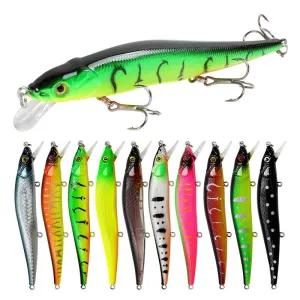 1pcs Fishing Lure 115mm/14g Minnow Crankbait Wobblers 3D Eyes Perch Artificial Bait Pike Carp Bait Swim Bait Fishing Pesca