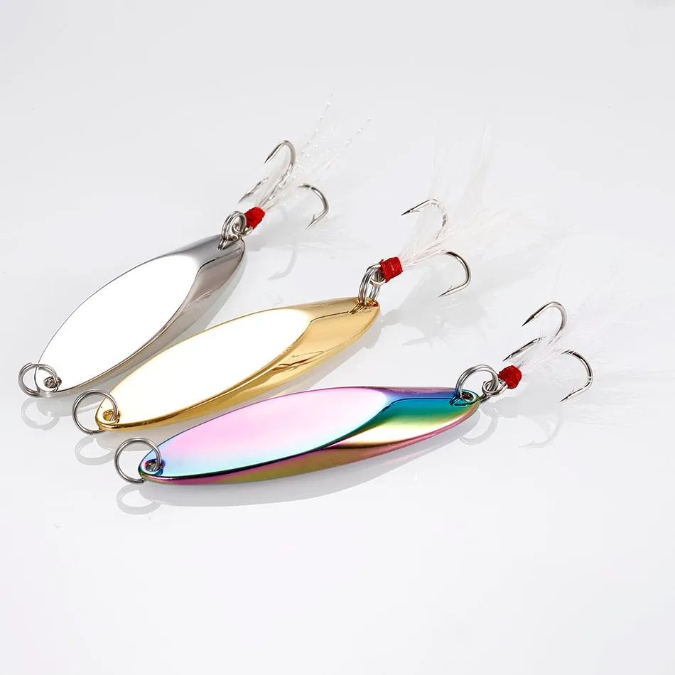 1pcs Metal Spinner Spoon Lures Trout Fishing Lure Hard Bait Sequins Paillette Artificial Baits Spinnerbait Fish Tools 2.5g-42g