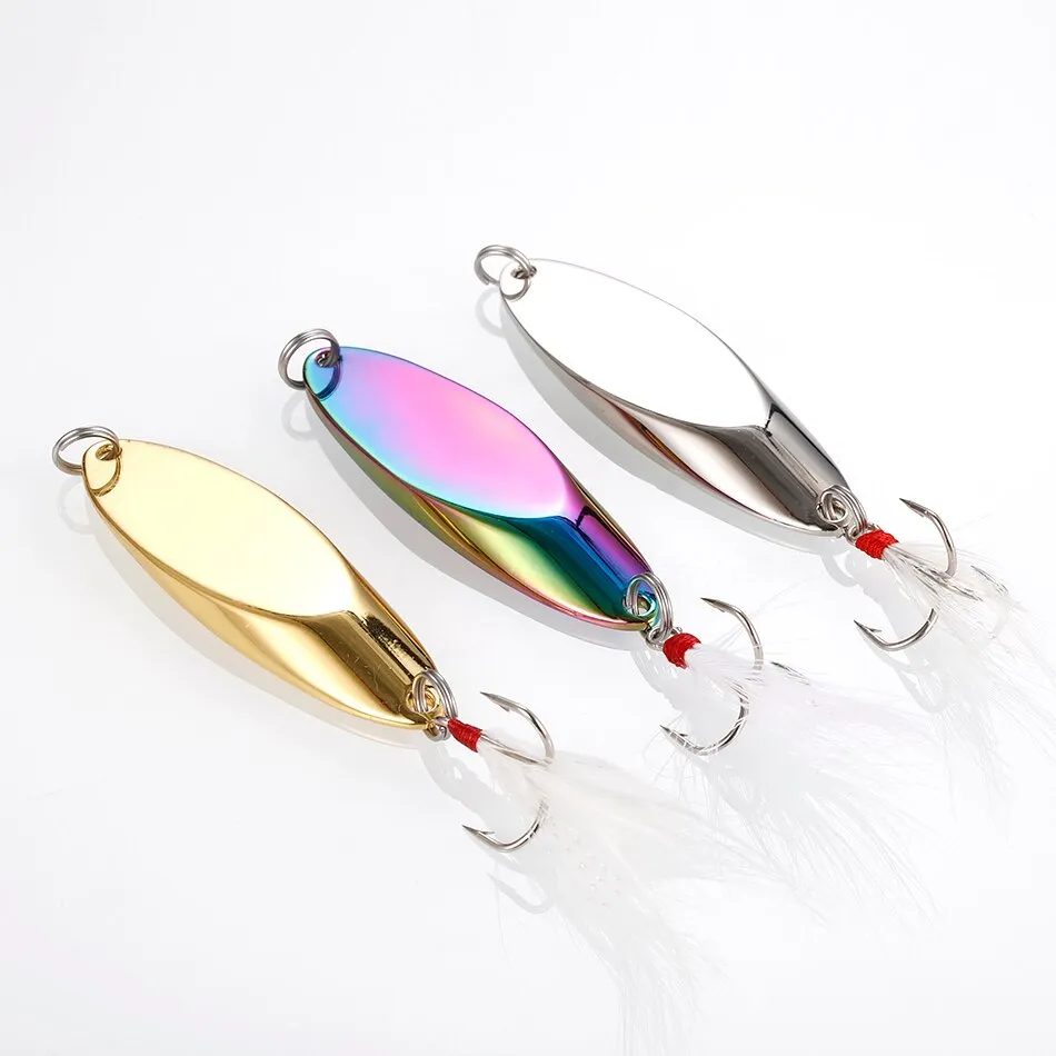 1pcs Metal Spinner Spoon Lures Trout Fishing Lure Hard Bait Sequins Paillette Artificial Baits Spinnerbait Fish Tools 2.5g-42g