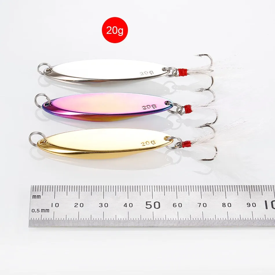 1pcs Metal Spinner Spoon Lures Trout Fishing Lure Hard Bait Sequins Paillette Artificial Baits Spinnerbait Fish Tools 2.5g-42g