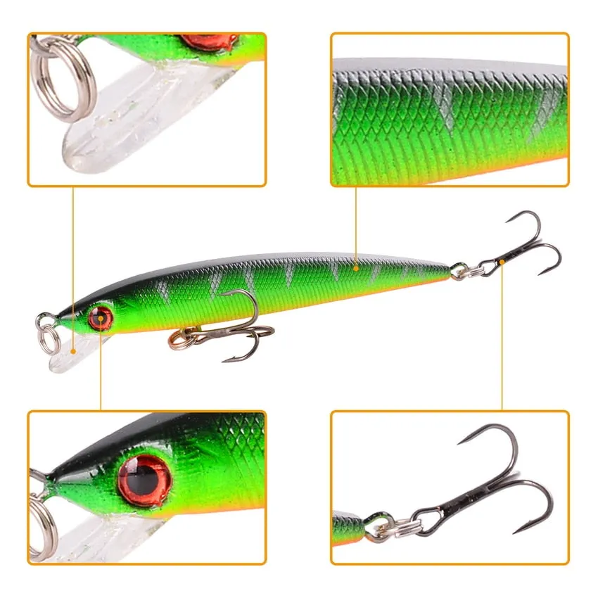 1pcs Minnow Fishing Lures 3D Eyes Artificial Hard Bait 8.8cm 6.1g Pesca Sinking Wobbler Crankbaits Carp Bass Tackle