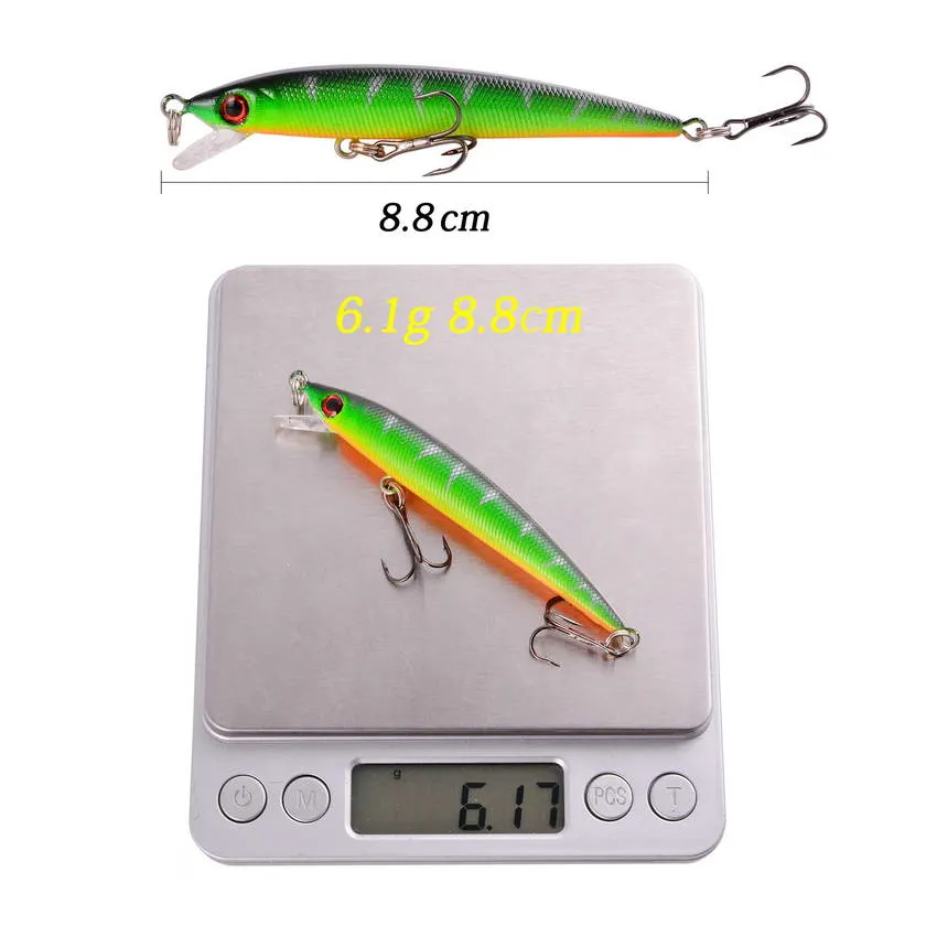 1pcs Minnow Fishing Lures 3D Eyes Artificial Hard Bait 8.8cm 6.1g Pesca Sinking Wobbler Crankbaits Carp Bass Tackle