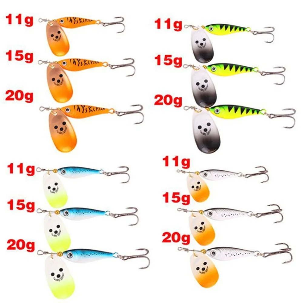 1PCS Rotating Metal Spinner Fishing Lure Hard Bait11g15g20g Artificial Bait Wobblers Fishing Bait Carp Bass Pike Fishing Tackle