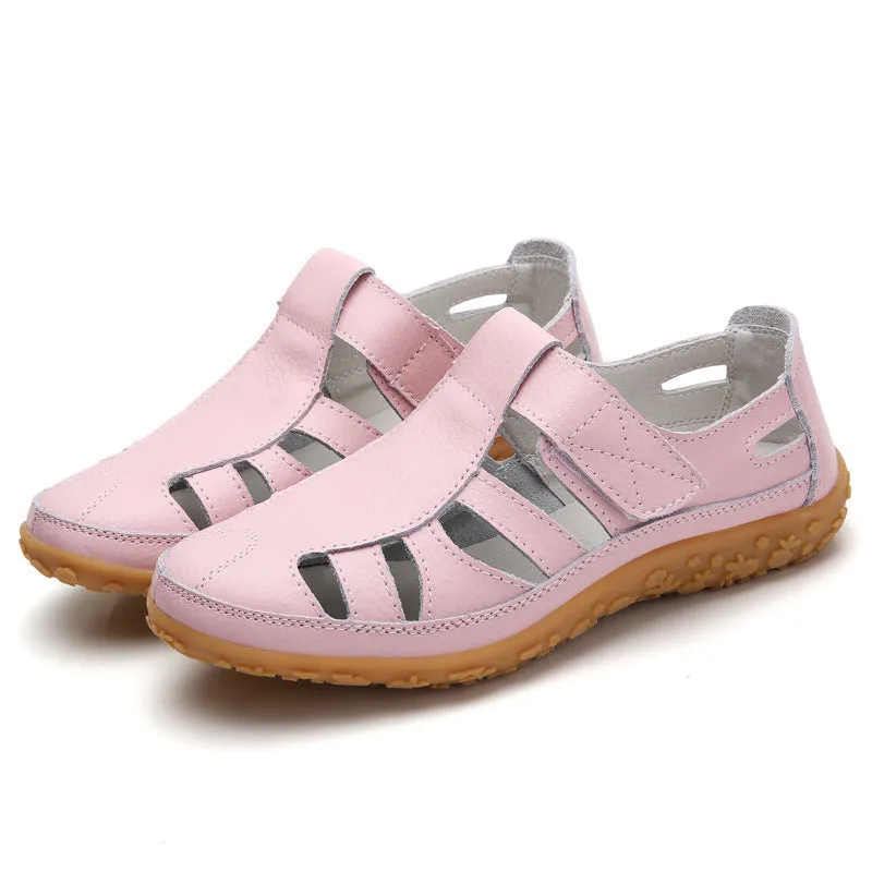 2024 Velcro Breathable Women's Leather Sandals