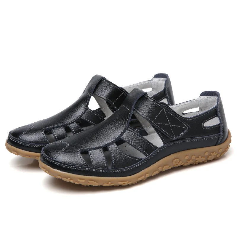 2024 Velcro Breathable Women's Leather Sandals