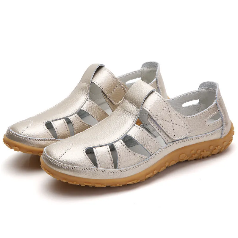 2024 Velcro Breathable Women's Leather Sandals