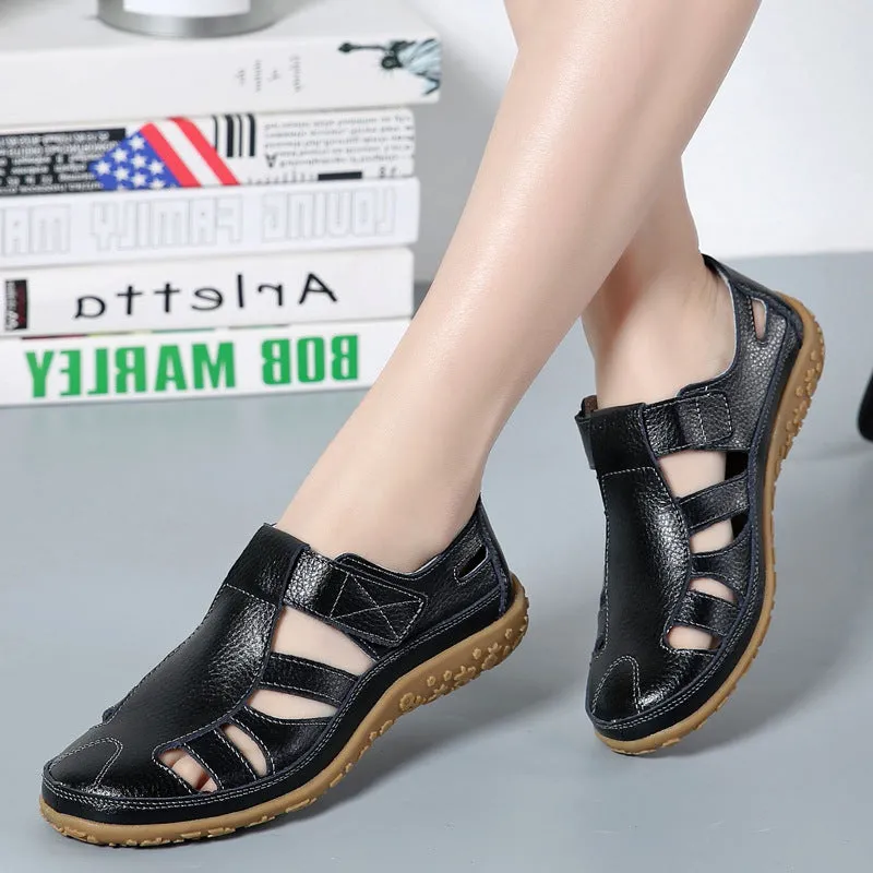 2024 Velcro Breathable Women's Leather Sandals