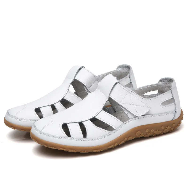 2024 Velcro Breathable Women's Leather Sandals