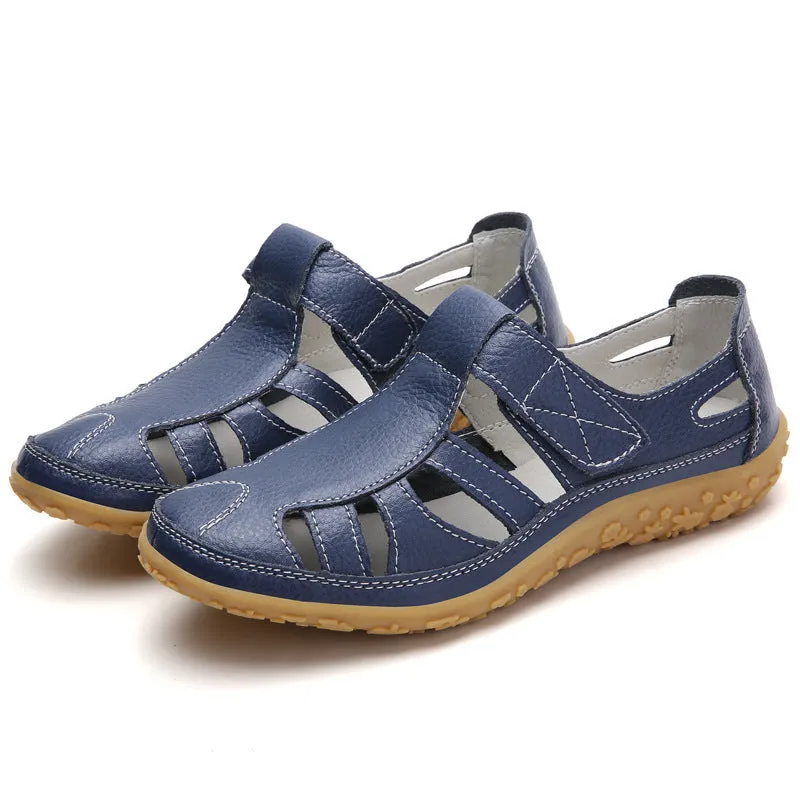 2024 Velcro Breathable Women's Leather Sandals