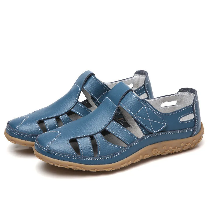 2024 Velcro Breathable Women's Leather Sandals