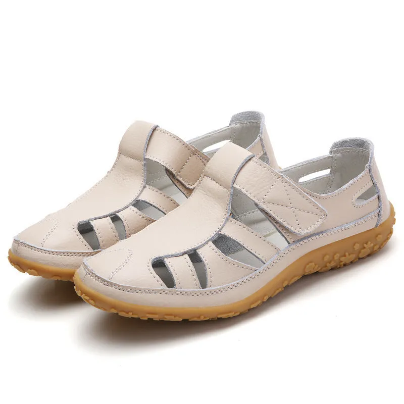 2024 Velcro Breathable Women's Leather Sandals