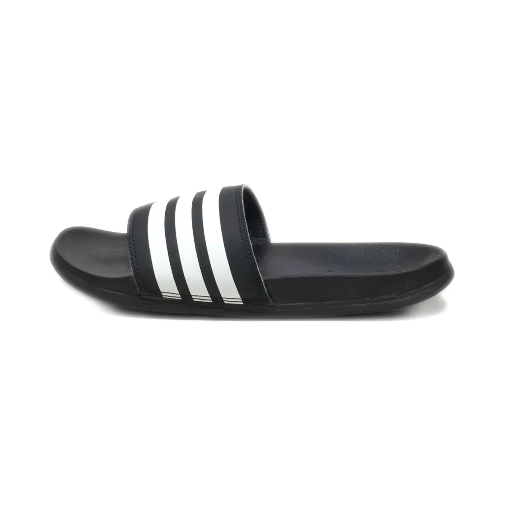 Adidas Adilette Comfort Slides Slippers Fabric Black Colour For Men