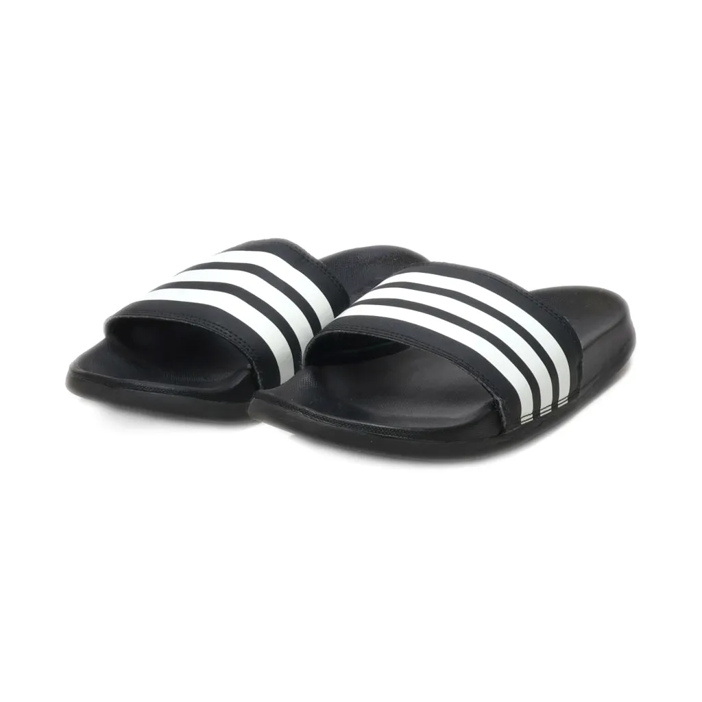 Adidas Adilette Comfort Slides Slippers Fabric Black Colour For Men