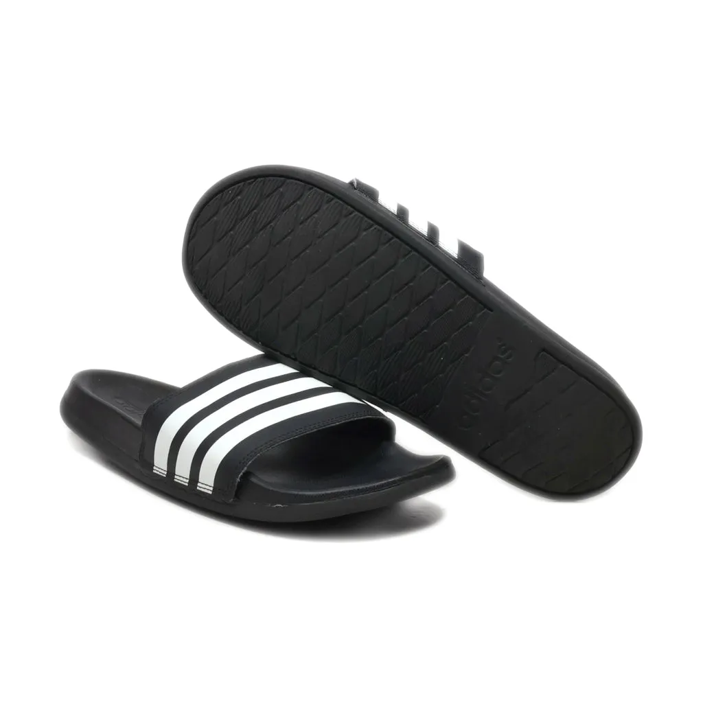 Adidas Adilette Comfort Slides Slippers Fabric Black Colour For Men