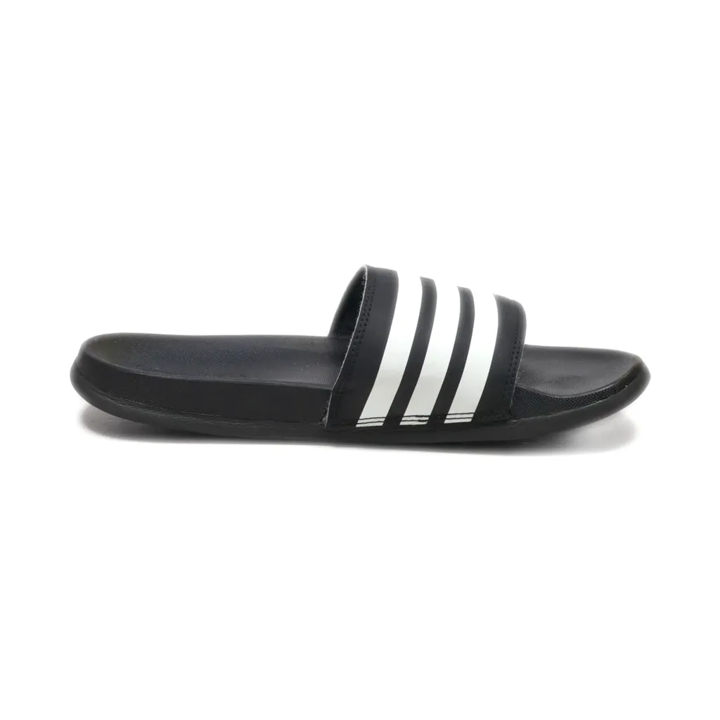 Adidas Adilette Comfort Slides Slippers Fabric Black Colour For Men