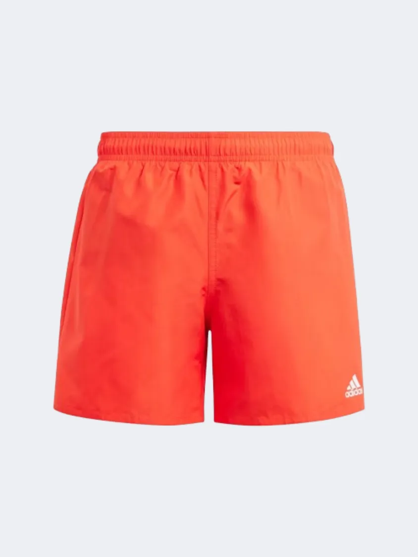 Adidas Badge Of Sport Boys Swim Short Bright Red/White