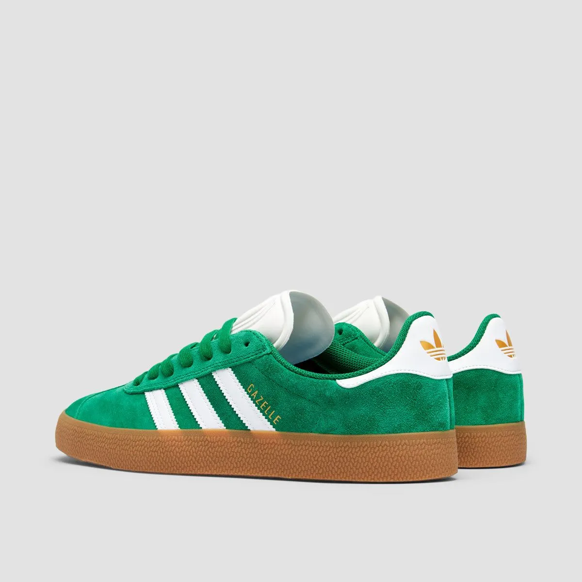 adidas Gazelle ADV Shoes - Green/Cloud White/Gold Metallic