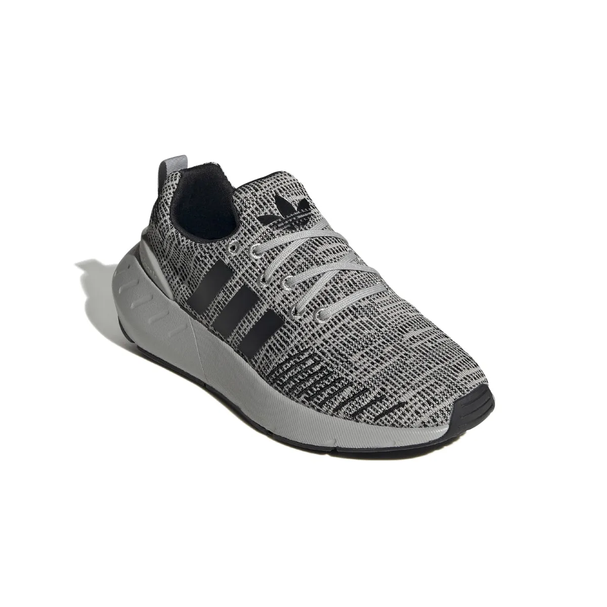 ADIDAS GZ1555 SWIFT RUN 22 JR'S (Medium) Grey/Black/Grey Mesh Running Shoes