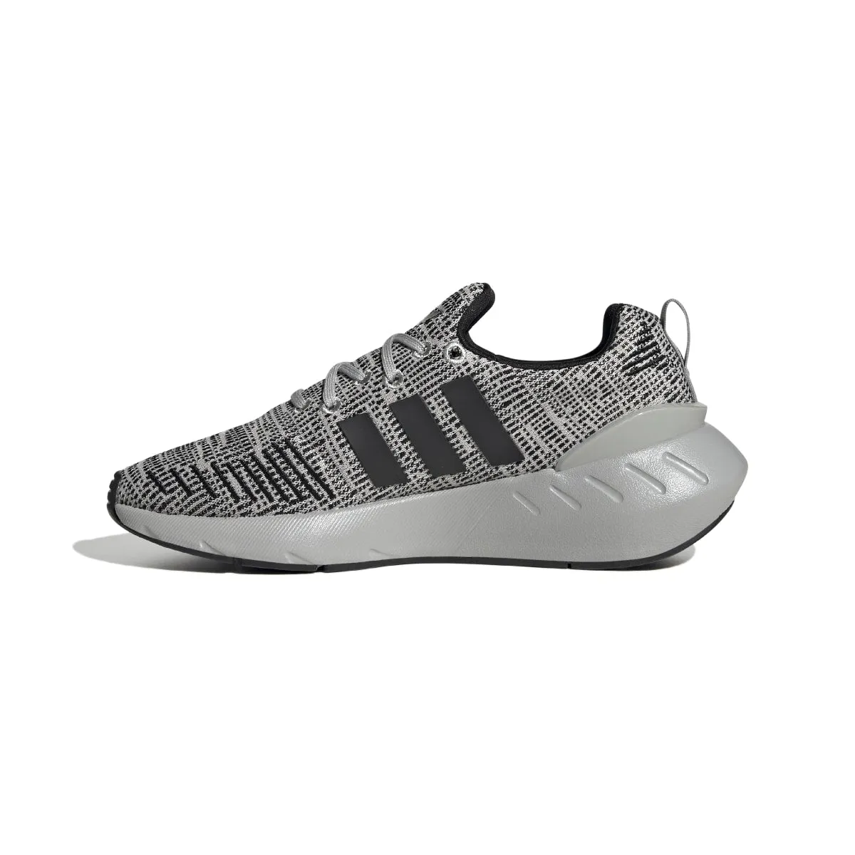 ADIDAS GZ1555 SWIFT RUN 22 JR'S (Medium) Grey/Black/Grey Mesh Running Shoes