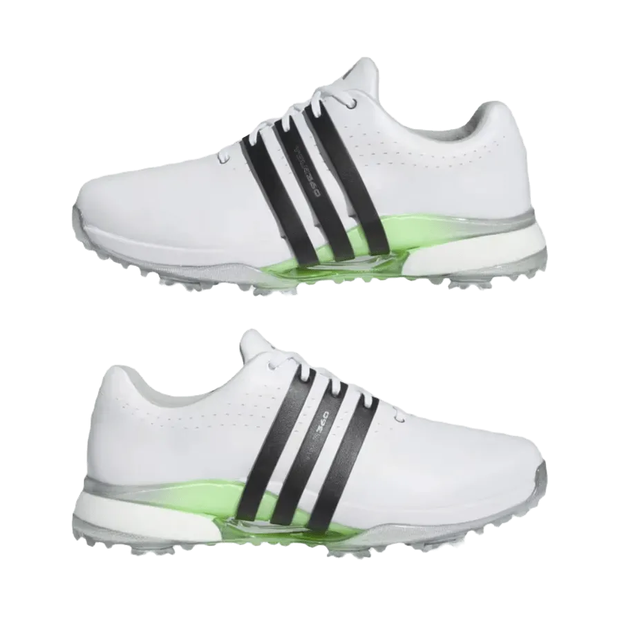 Adidas Tour360 24 Wide Golf Shoes - White/Green