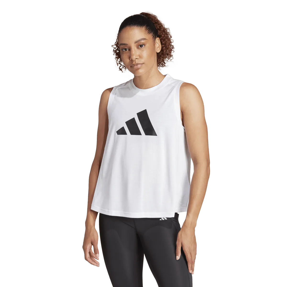 adidas Training Essentials Logo Tank Top - Womens - White/Black