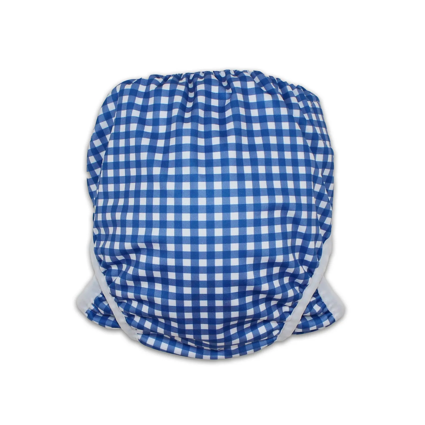 Adjustable Reusable Swim Nappy and Wet Bag - Blue Gingham Check