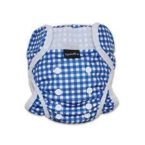 Adjustable Reusable Swim Nappy and Wet Bag - Blue Gingham Check