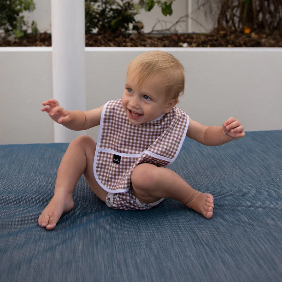 Adjustable Reusable Swim Nappy and Wet Bag - Fawn Gingham Check