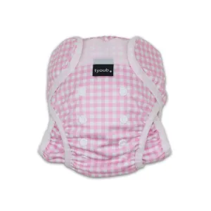 Adjustable Reusable Swim Nappy and Wet Bag - Pink Gingham Check