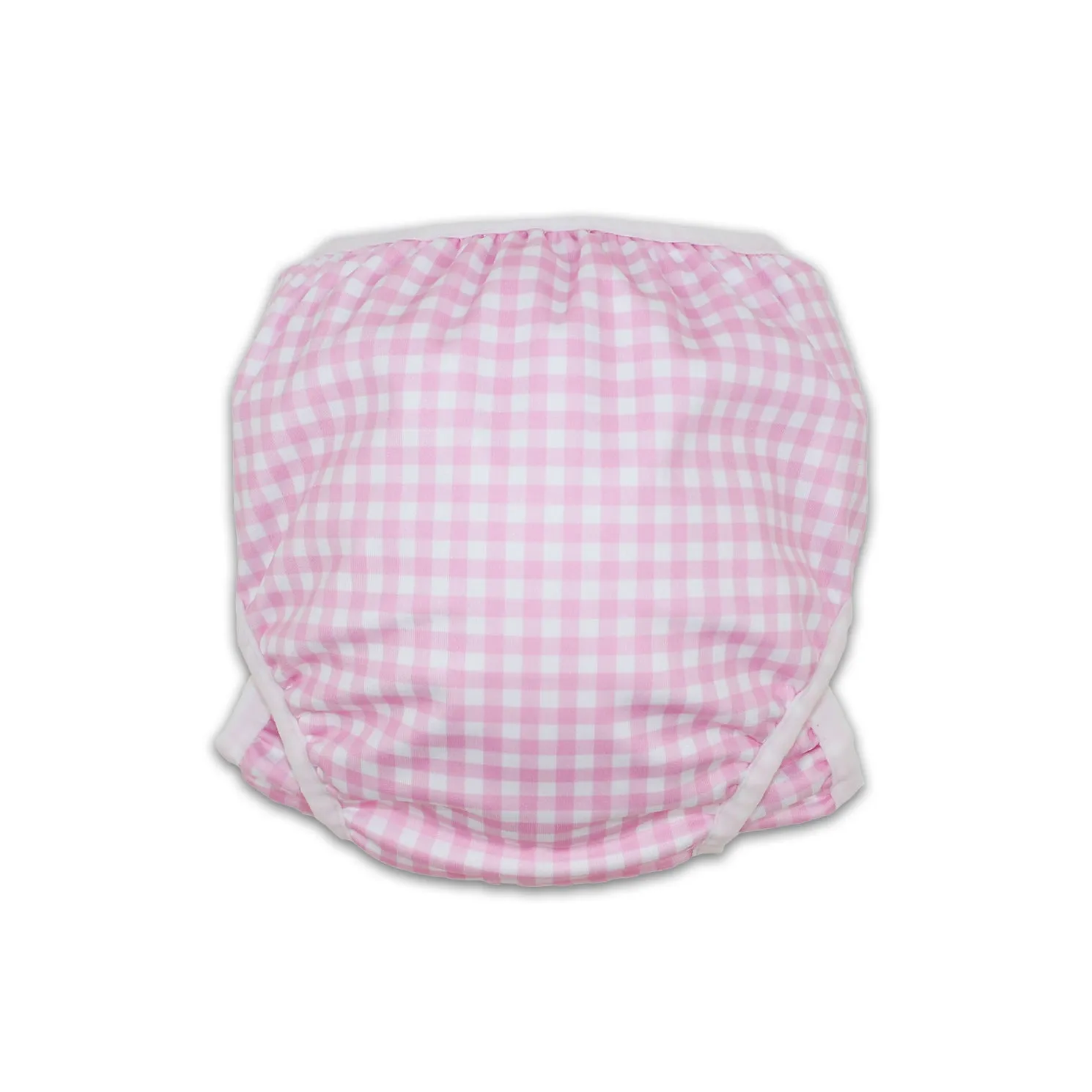 Adjustable Reusable Swim Nappy and Wet Bag - Pink Gingham Check