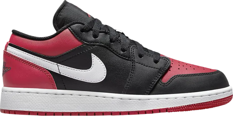 Air Jordan 1 Low GS Alternate Bred Toe Sneakers, Black