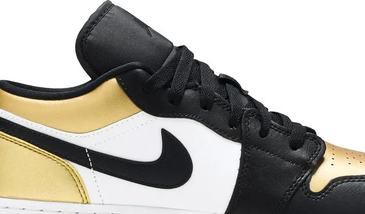 Air Jordan 1 Low GS Gold Toe Sneakers, gold