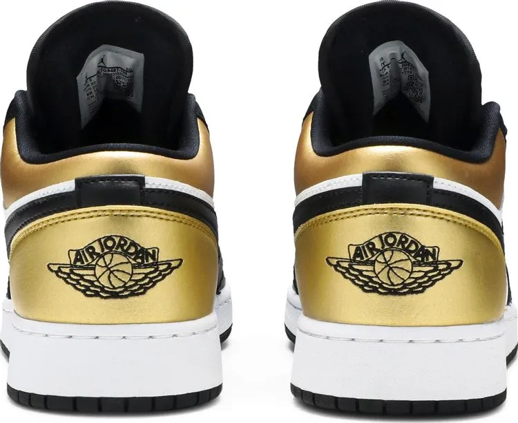 Air Jordan 1 Low GS Gold Toe Sneakers, gold