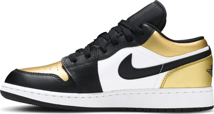 Air Jordan 1 Low GS Gold Toe Sneakers, gold