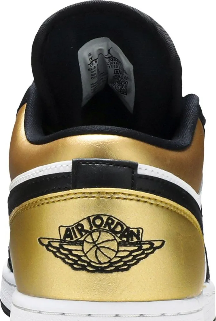 Air Jordan 1 Low GS Gold Toe Sneakers, gold