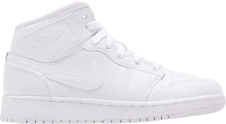 Air Jordan 1 Mid BG Triple White sneakers, white