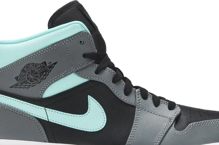 Air Jordan 1 Mid Gray Aqua sneakers, gray