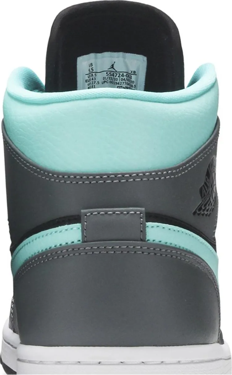 Air Jordan 1 Mid Gray Aqua sneakers, gray