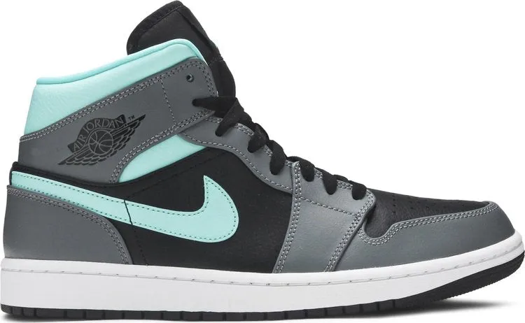 Air Jordan 1 Mid Gray Aqua sneakers, gray